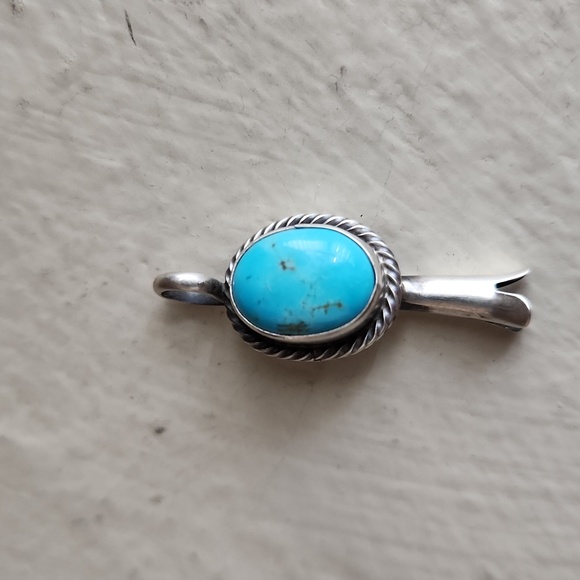 NWOT Native American Navajo Turquoise & Sterling Squash Blossom Pendant 🩵🎁❤️ - Picture 2 of 10